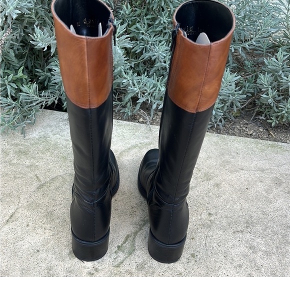 David Tate Women's Rider Black & Brown Leather Boots Size 7 - Picture 5 of 12